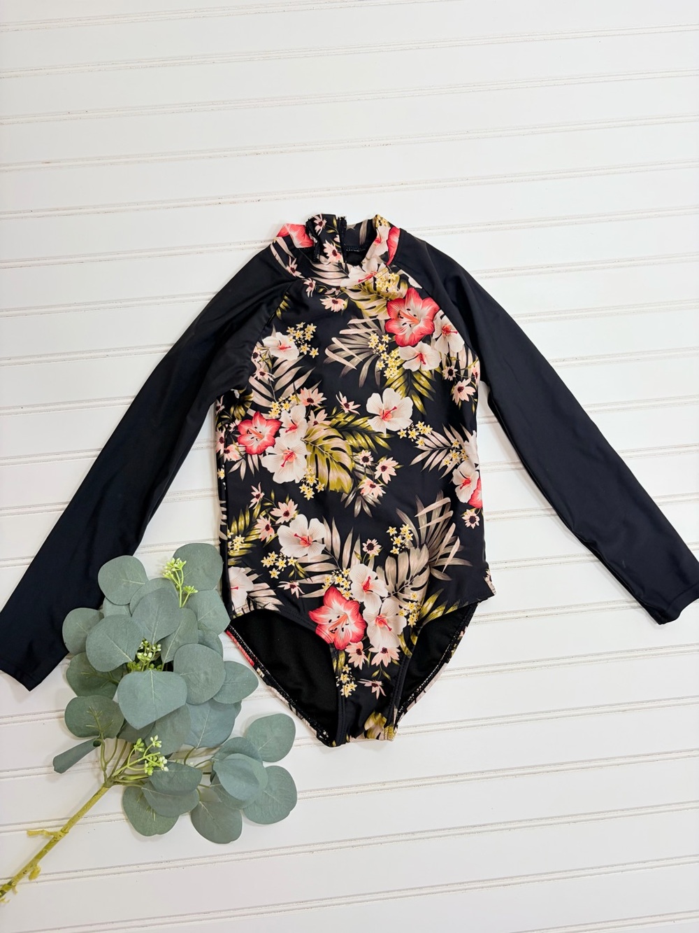 Hurley Highland Tropic Long Sleeve Rashguard Swimsuit